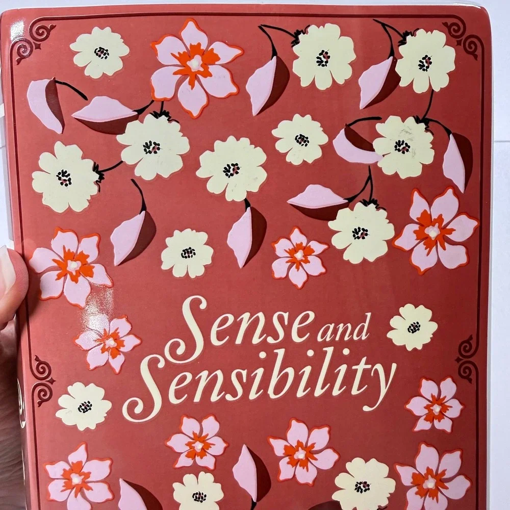 Steel Mill & Co Sense & Sensibility Ceramic Book Vase Burgundy Floral Austen 8in